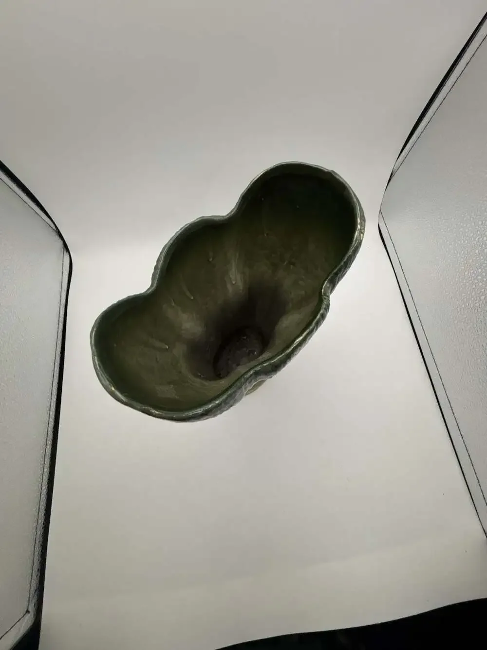 Vintage McCoy USA Green Drip Glaze Ceramic Vase